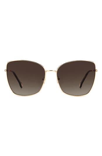 Carolina Herrera 59mm Gradient Butterfly Sunglasses In Gold