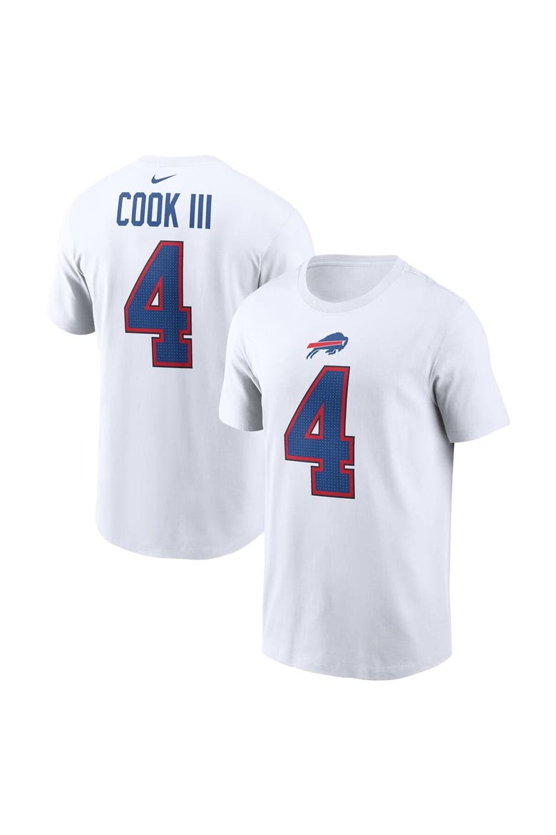 Men's Nike James Cook III White Buffalo Bills  Player Name & Number T-Shirt, Main, color, White