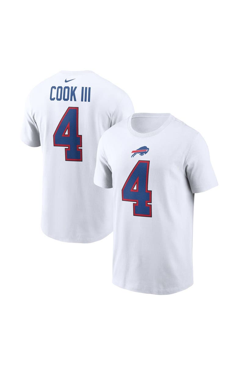 Nike Men's Nike James Cook III White Buffalo Bills Player Name & Number T-Shirt, Main, color, White