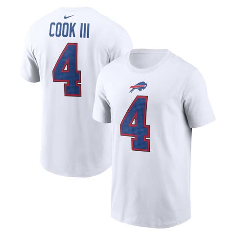 Men's Nike James Cook III White Buffalo Bills  Player Name & Number T-Shirt