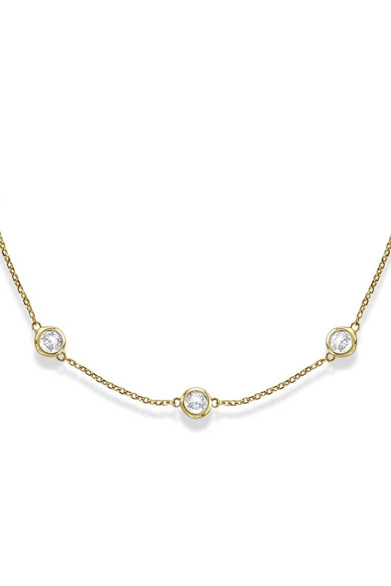 Lab Diamonds By The Yard Station Necklace 14k, Alternate, color, Yellow Gold