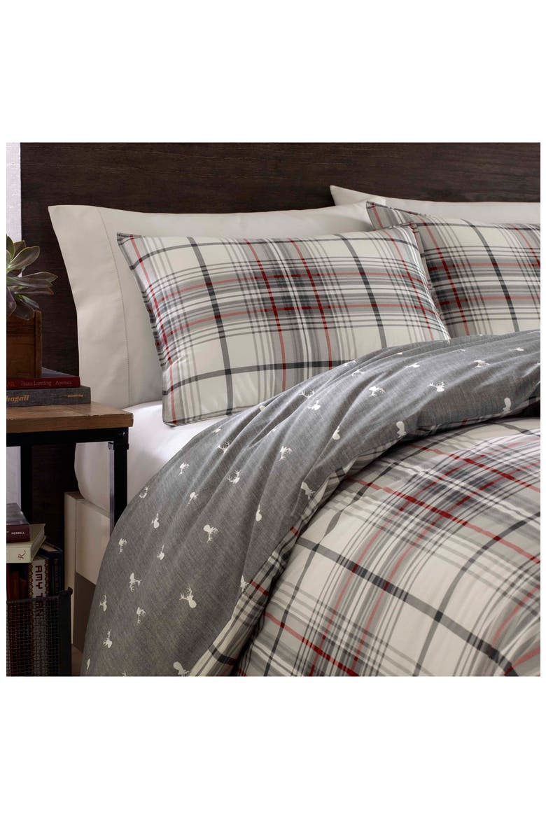 Alder Plaid Twin Comforter Set, Alternate, color, GREY MULTI