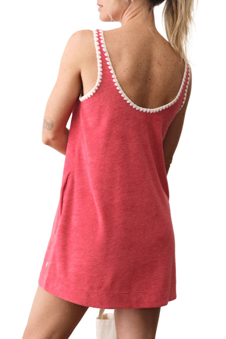 Whipstitch Detail French Terry Shift Dress, Alternate, color, RED