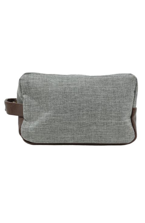 Heather Toiletry Bag with Vegan Leather Trim