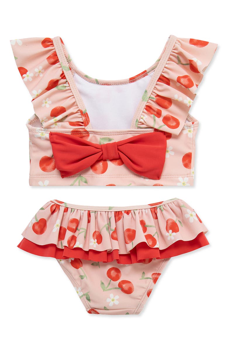 Little Me Cherry 2-Piece Swimsuit, Alternate, color, Pink