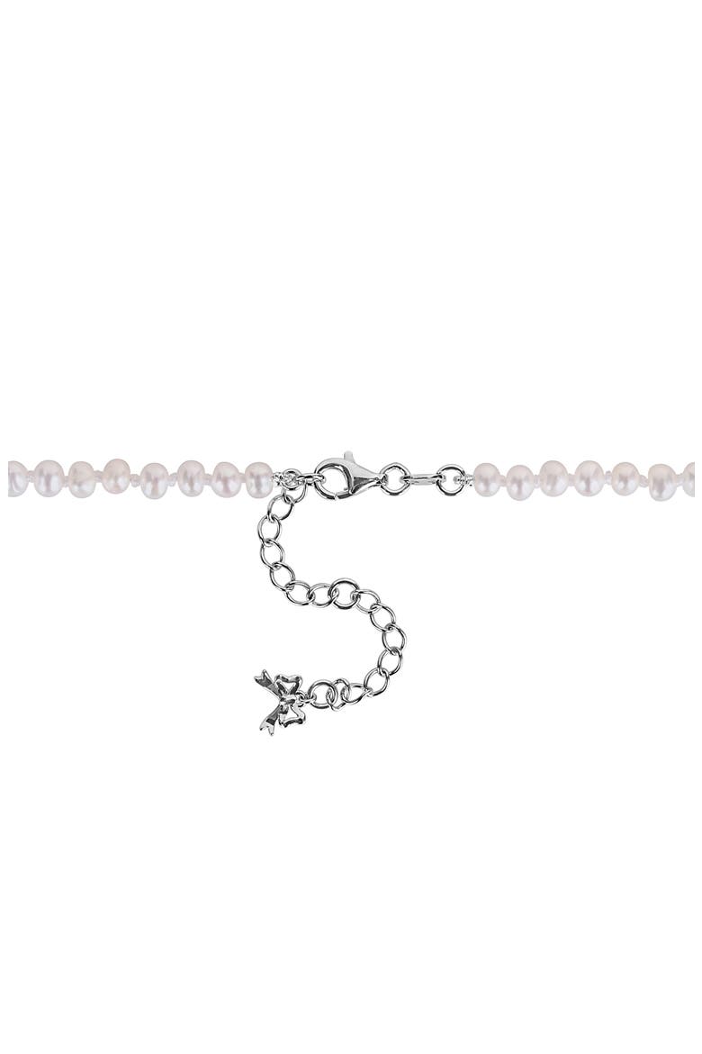 Freshwater Pearl Bow Pendant Necklace, Alternate, color, METALLIC SILVER