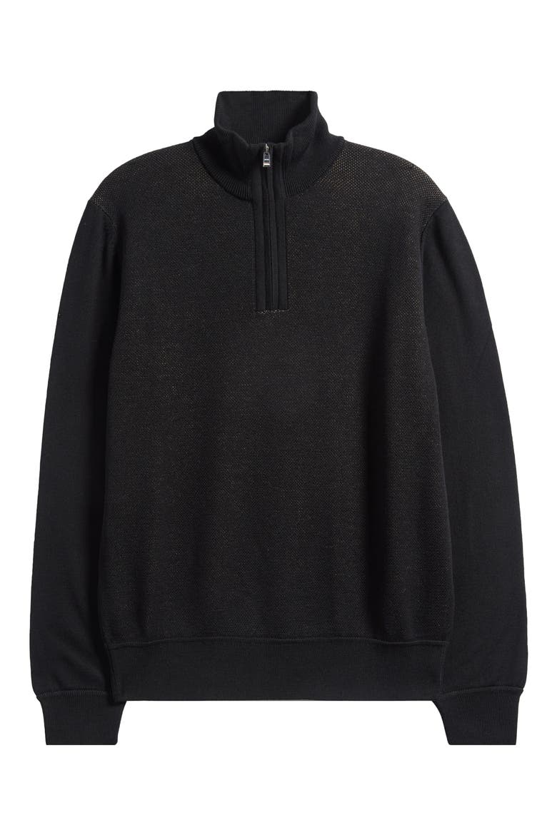 Illario Quarter Zip Sweater, Alternate, color, BLACK