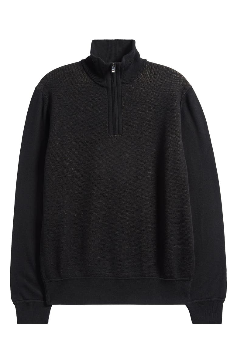 BOSS Illario Quarter Zip Sweater, Alternate, color, Black