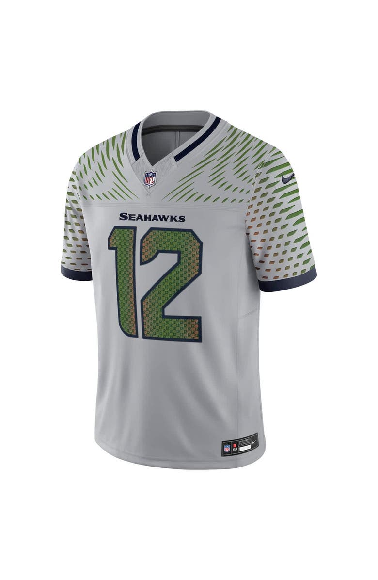 Nike Men's Nike 12s Wolf Gray Seattle Seahawks 2025 Rivalries Collection Limited Jersey, Alternate, color, Gray