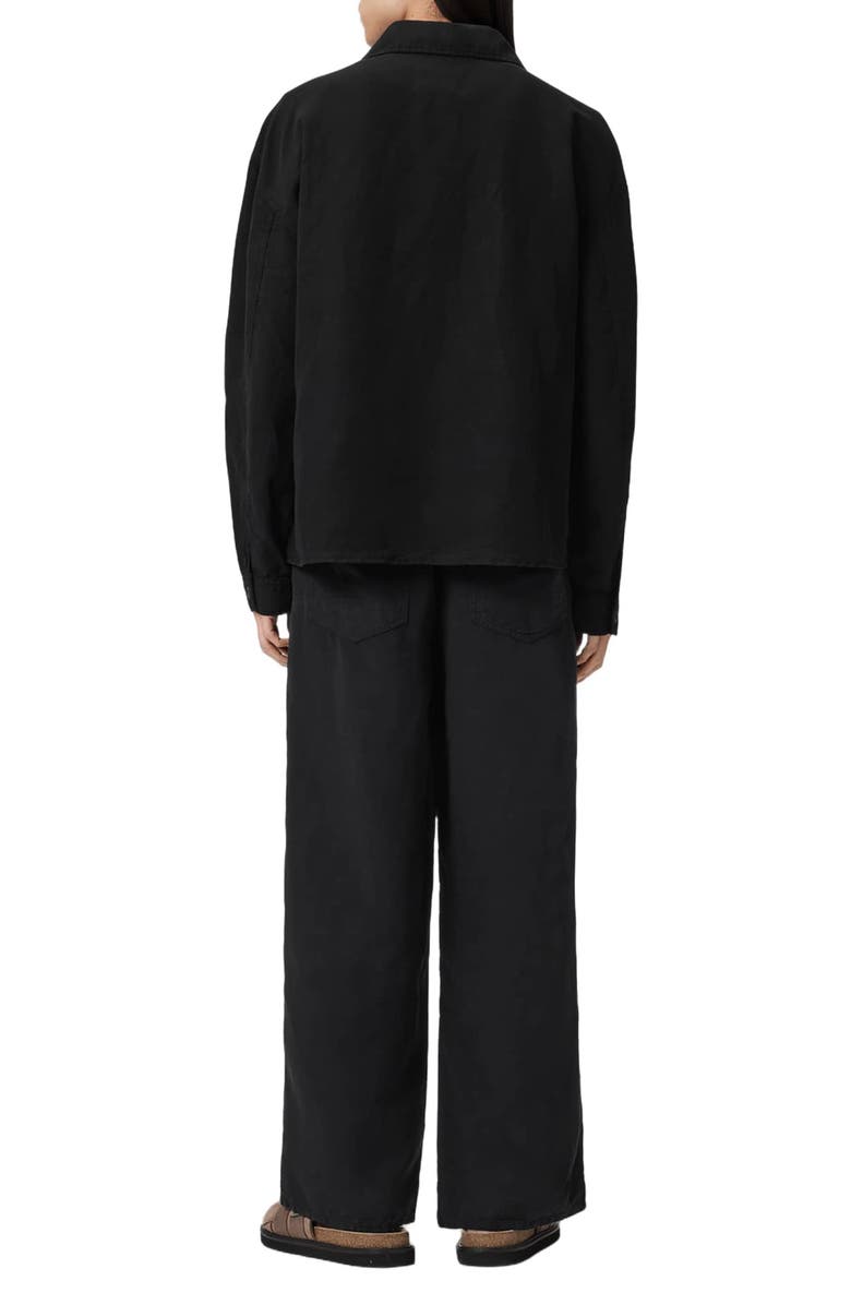 AllSaints Korten Wide Leg Pull-On Pants, Alternate, color, Black