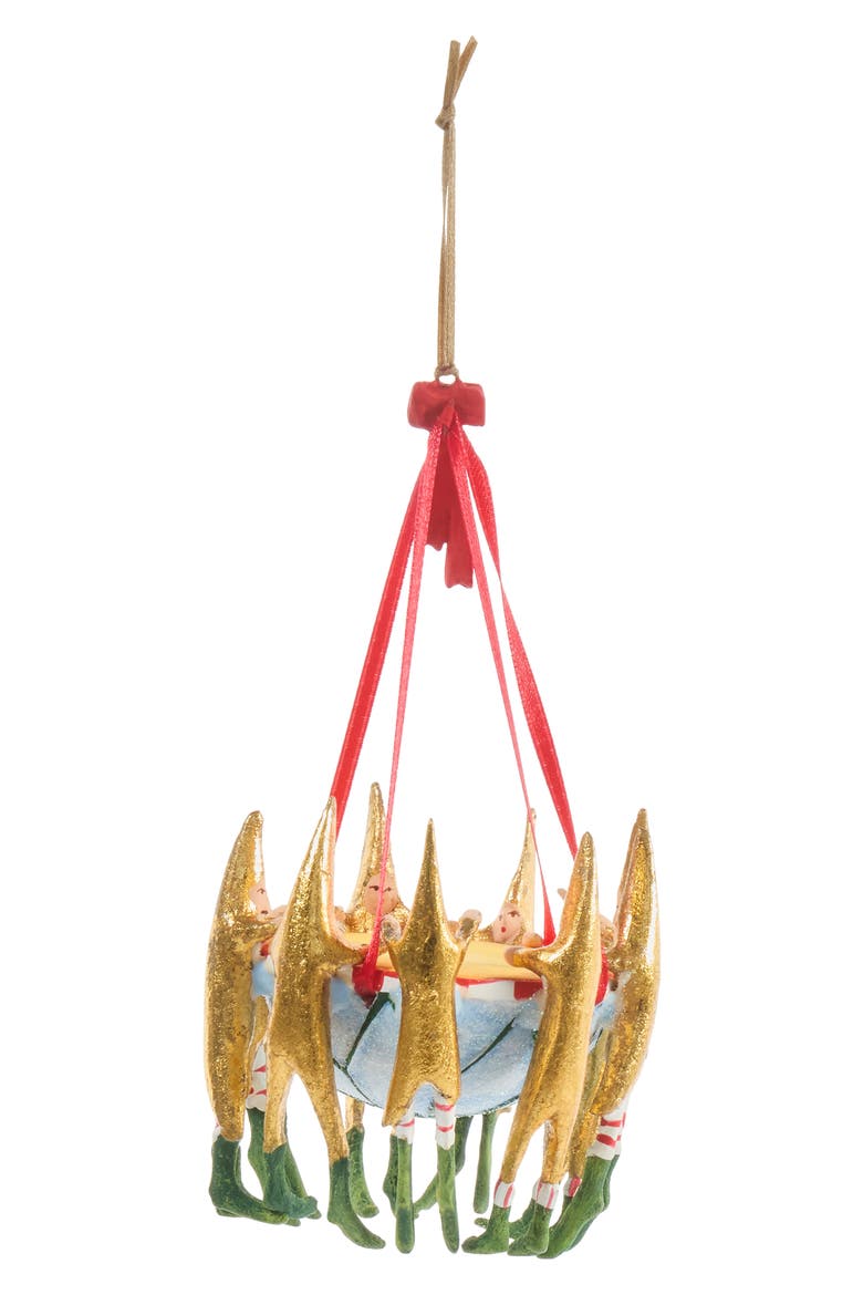 Patience Brewster 12 Days 9 Drummers Drumming Ornament, Alternate, color, GOLD