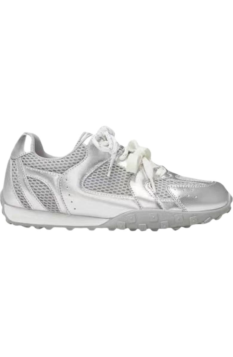 JSlides Donie Mesh Sneaker, Main, color, Silver Faux Suede Mesh