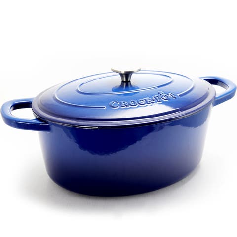 7 Quart Enameled Cast Iron Oval Dutch Oven