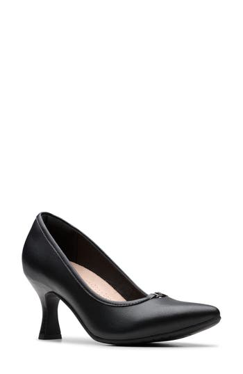 Clarks Kataleyna Gem Leather Pump In Black