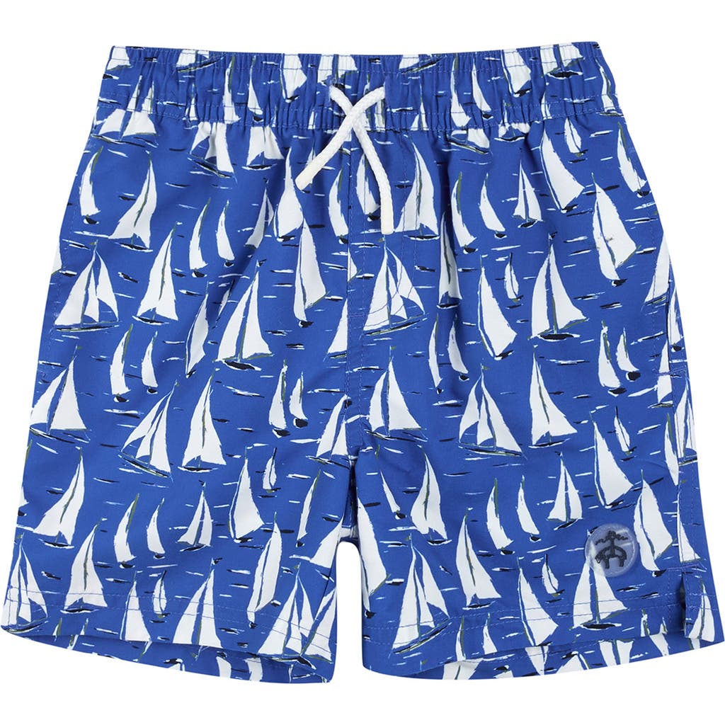 Shop Brooks Brothers Print Upf 50 Swim Trunks In Blue