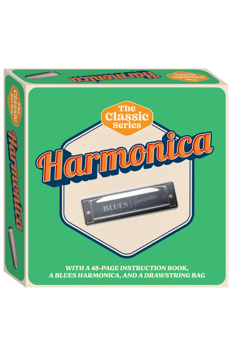 Hinkler Pty Ltd Retro Box, Learn Harmonica, Musical Kit, Instruction Book, All Age, Main, color, Multicolored