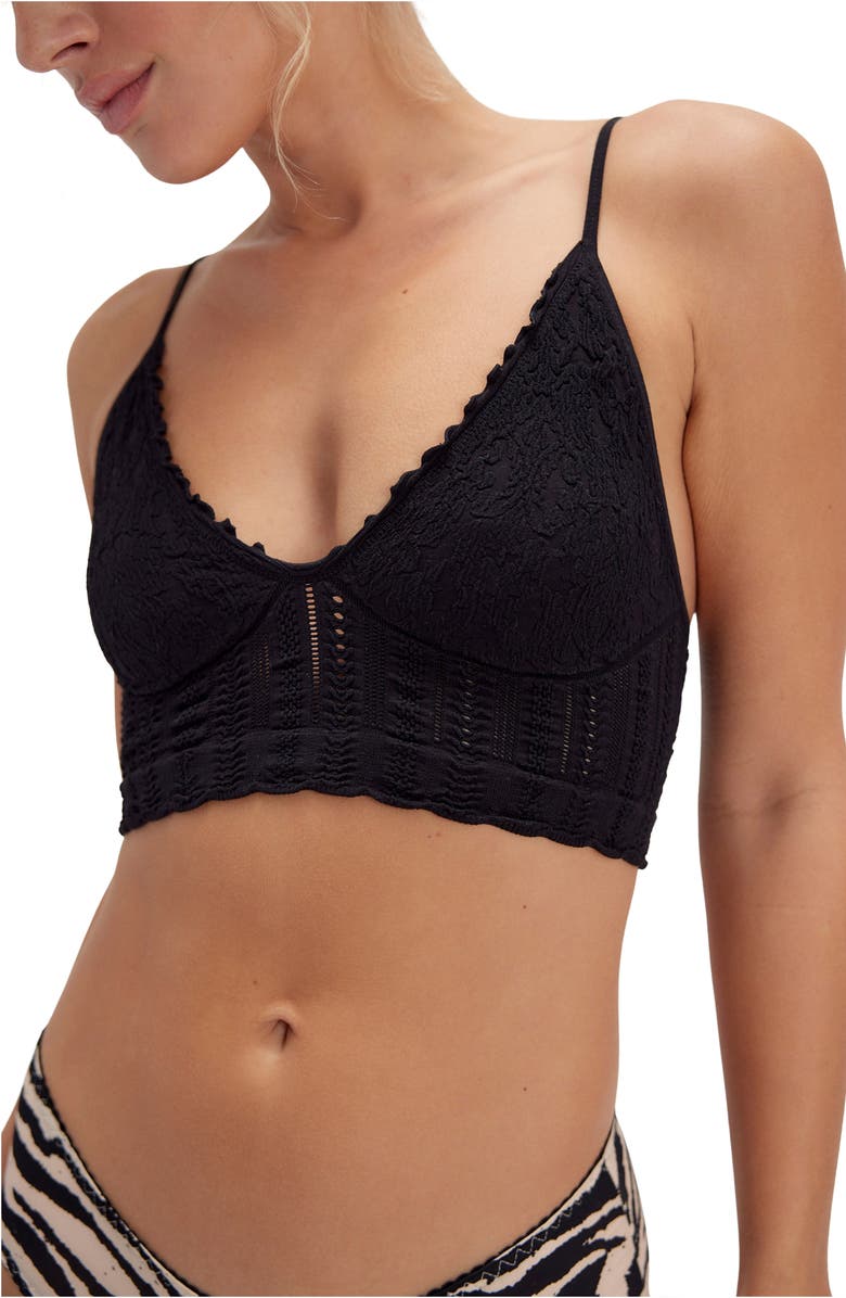Free People Heirloom Seamless Bralette, Main, color, Black