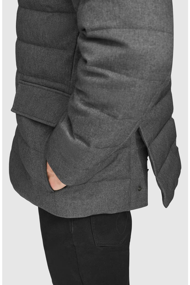 Quilted Down & Feather Fill Jacket with Removable Bib, Alternate, color, DARK GREY