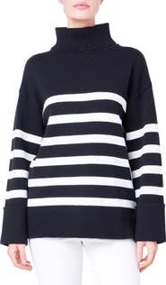 English Factory Stripe Turtleneck Sweater
