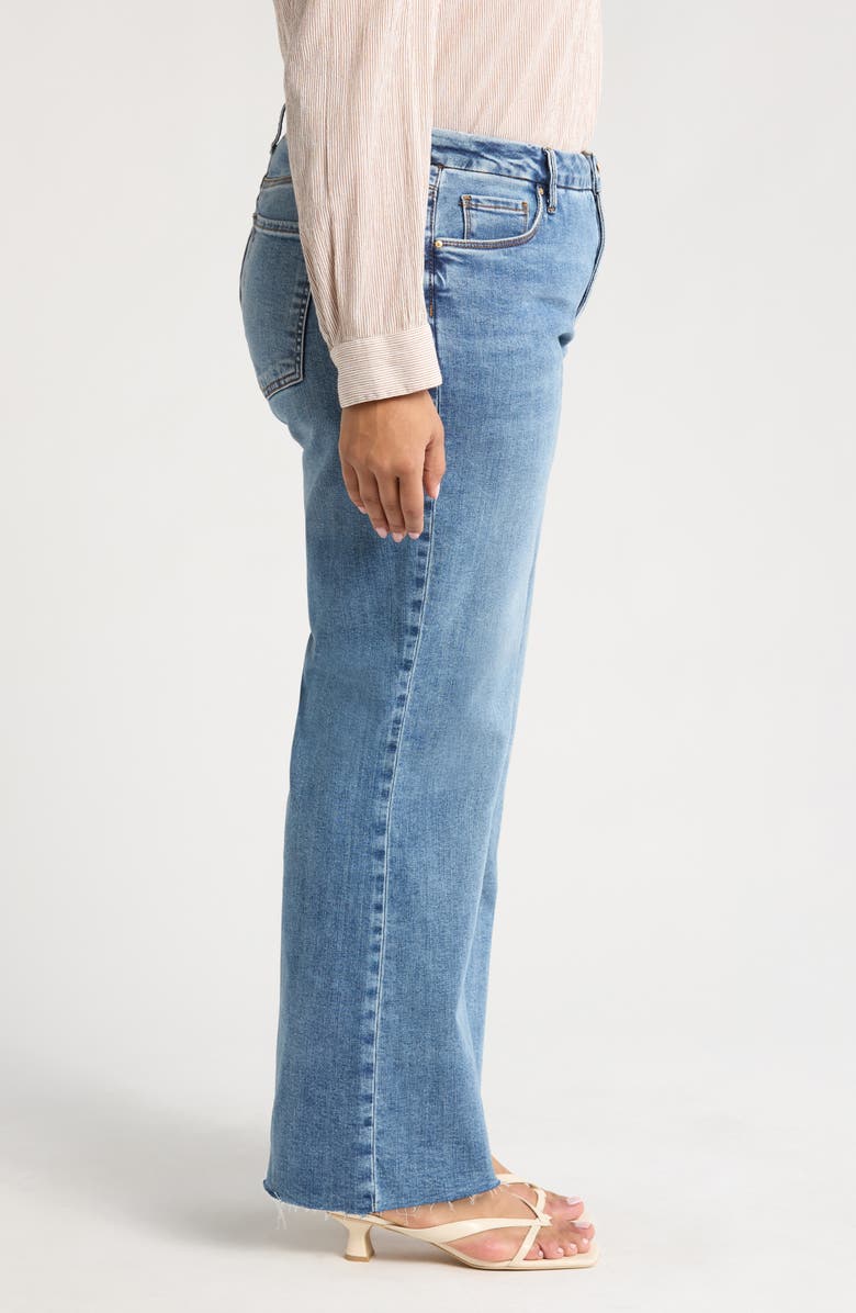 KUT from the Kloth Meg Fab Ab Raw Hem High Waist Wide Leg Jeans, Alternate, color, Optimism