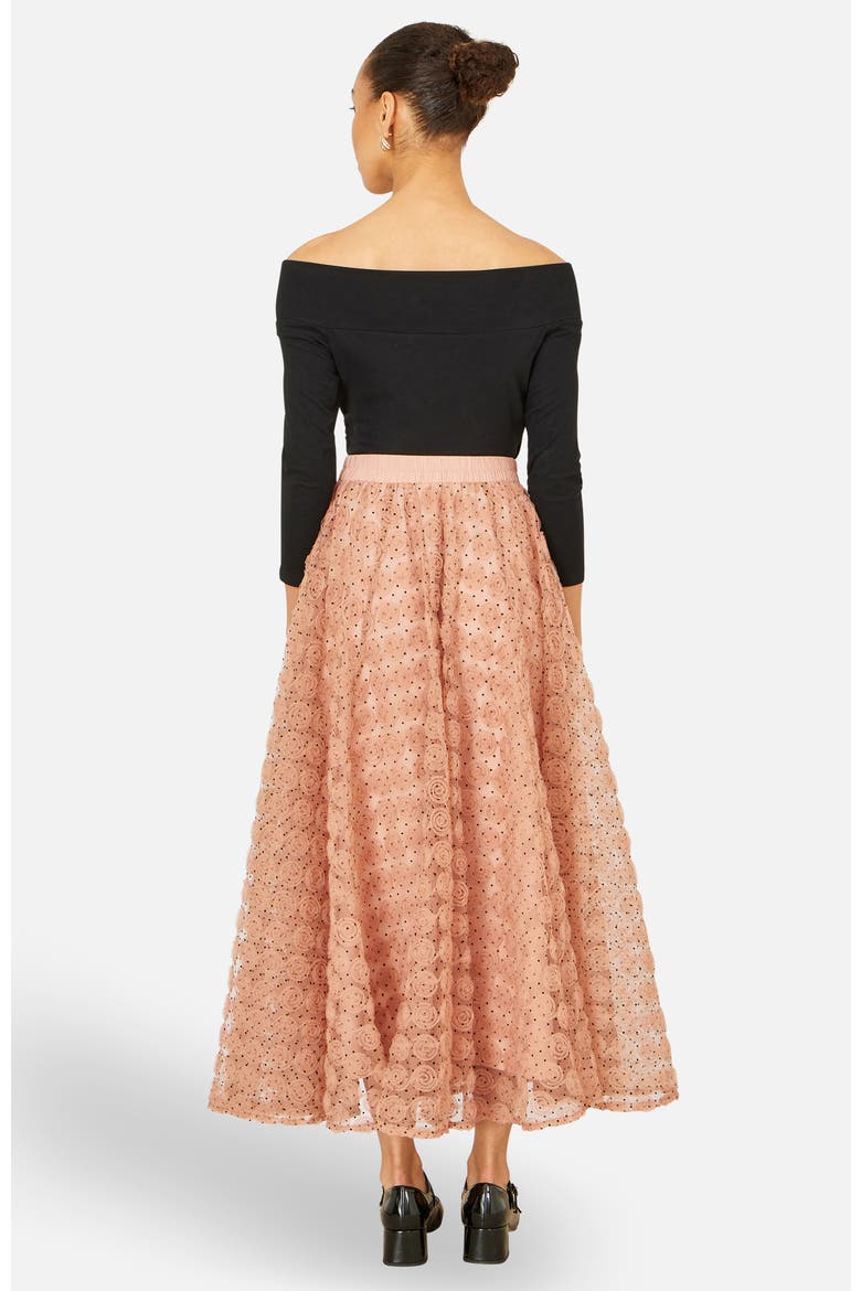 Spot And Rose Tulle Skirt, Alternate, color, Blush