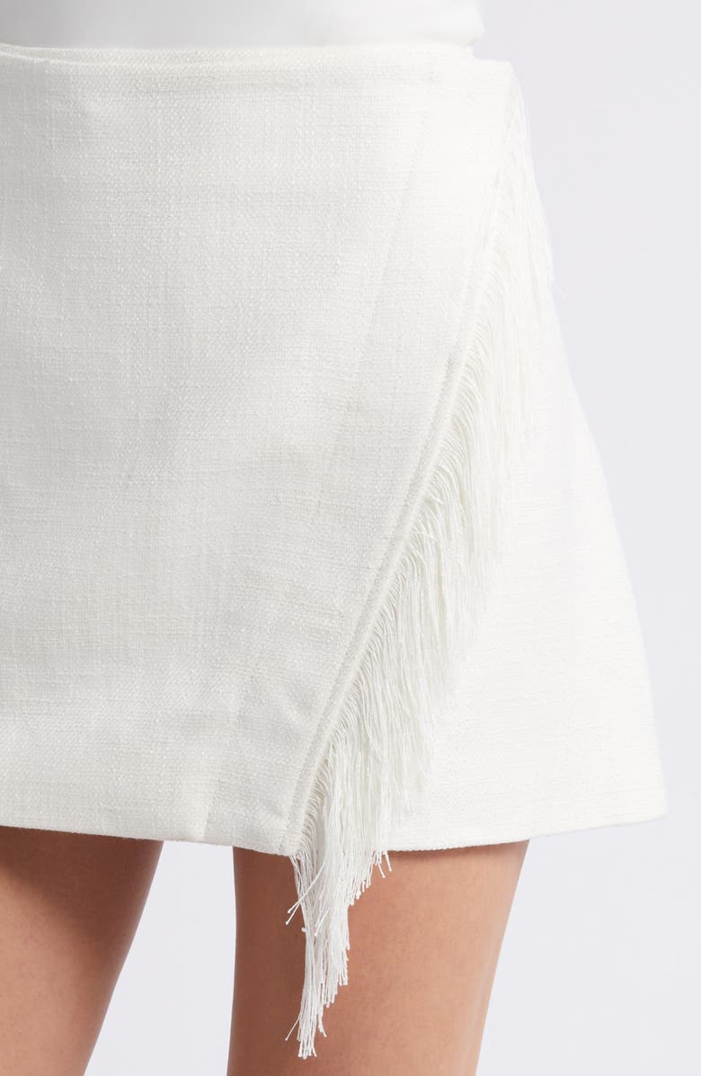 A.L.C. Kelley Linen Blend Wrap Miniskirt, Alternate, color, Cream