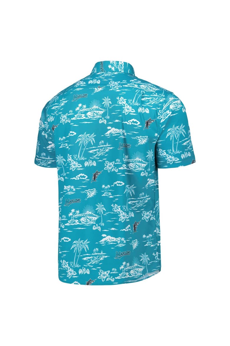 Men's Reyn Spooner Teal Miami Marlins Kekai Button-Down Shirt, Alternate, color, Teal