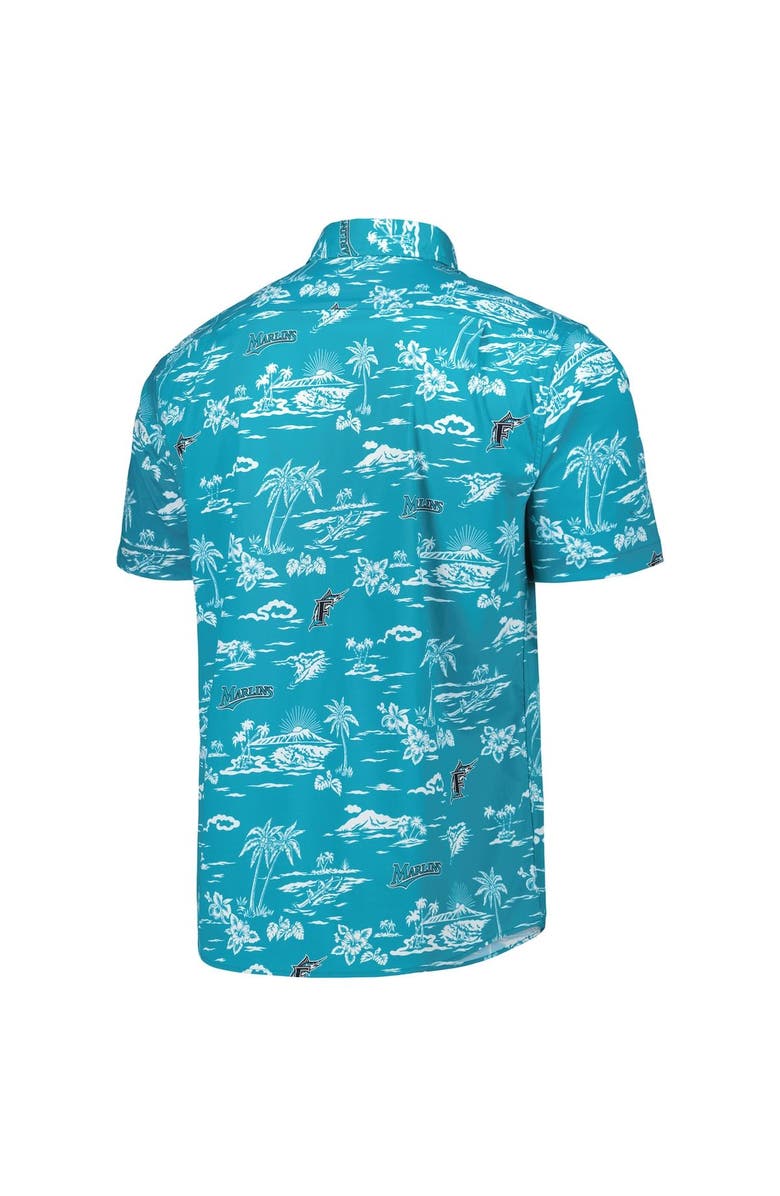 Reyn Spooner Men's Reyn Spooner Teal Miami Marlins Kekai Button-Down Shirt, Alternate, color, Teal
