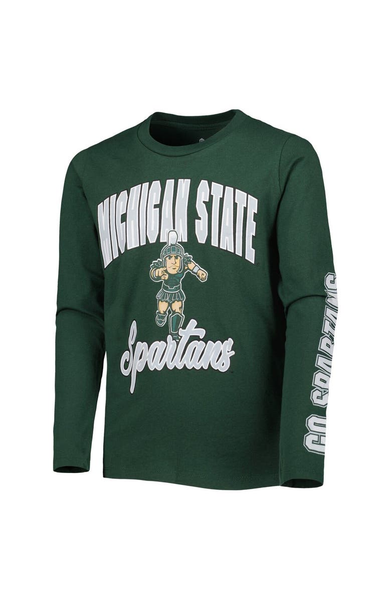 Outerstuff Youth Green/Heather Gray Michigan State Spartans Game Day T-Shirt Combo Pack, Alternate, color, 