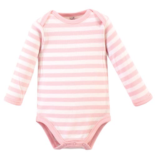 Touched By Nature Little Soft Organic Cotton Long-sleeve One-piece Essentials In Pink