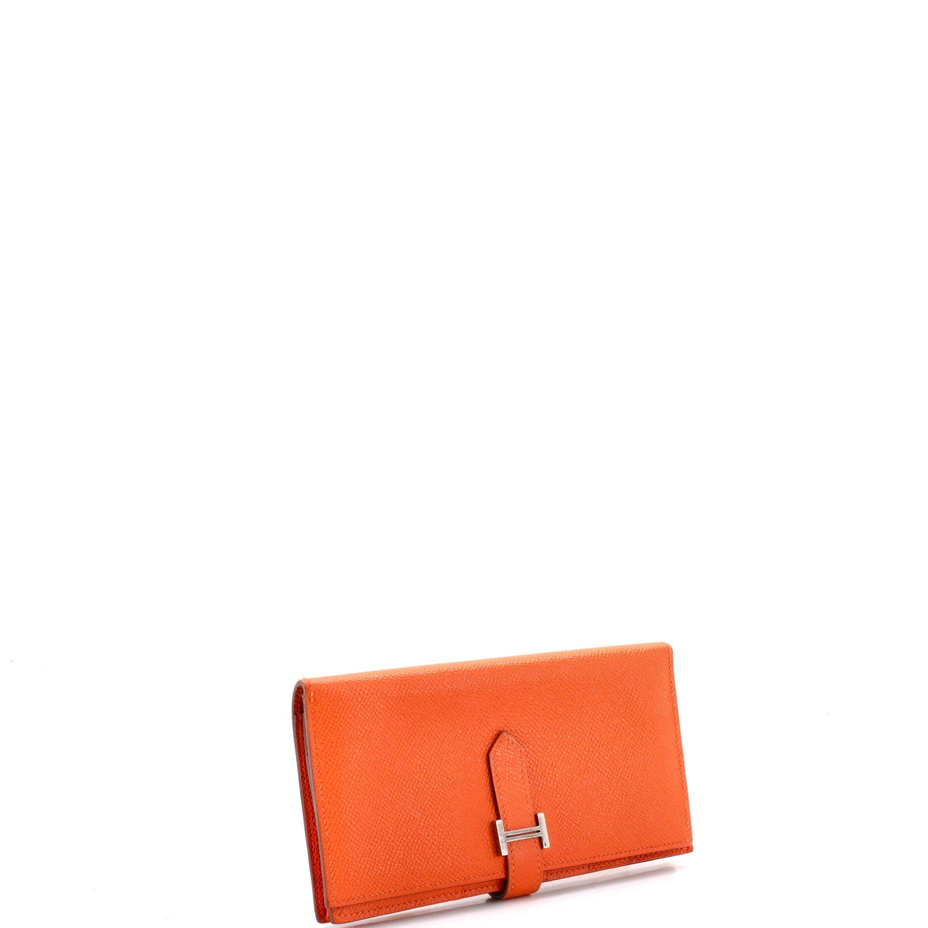 Pre-Owned Hermes Bearn Wallet Epsom Long, Alternate, color, Feu