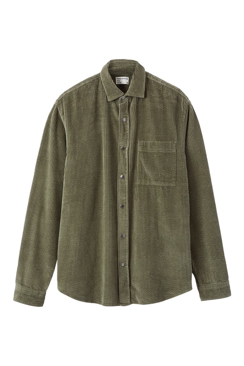 Washed Organic Cotton Corduroy Shirt Jacket, Alternate, color, GREEN