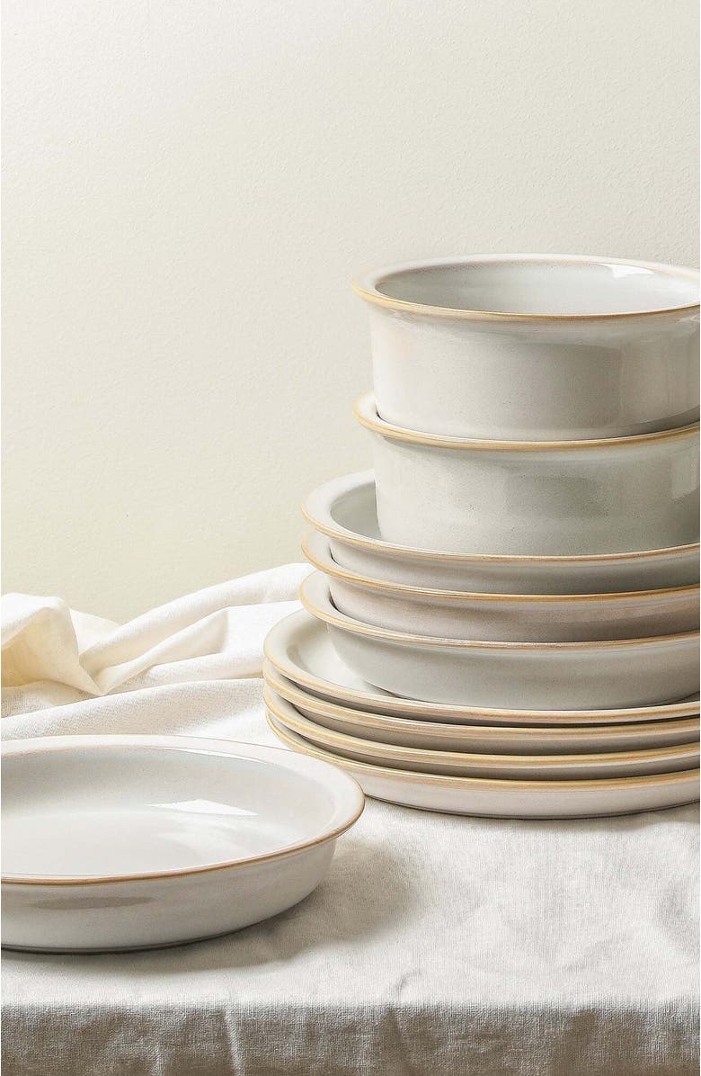 Stone Lain Slate Stoneware 12-Piece Dinnerware Set, Alternate, color, White