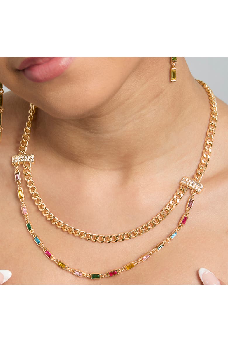 Gold-Tone Layered Necklace, Alternate, color, Gold