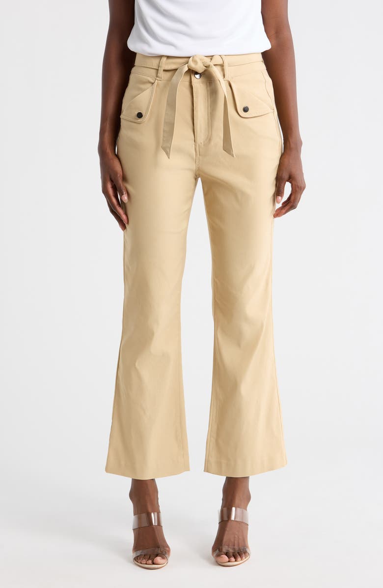Nicole Miller Nikki Tie Waist Pants, Main, color, Warm Sand