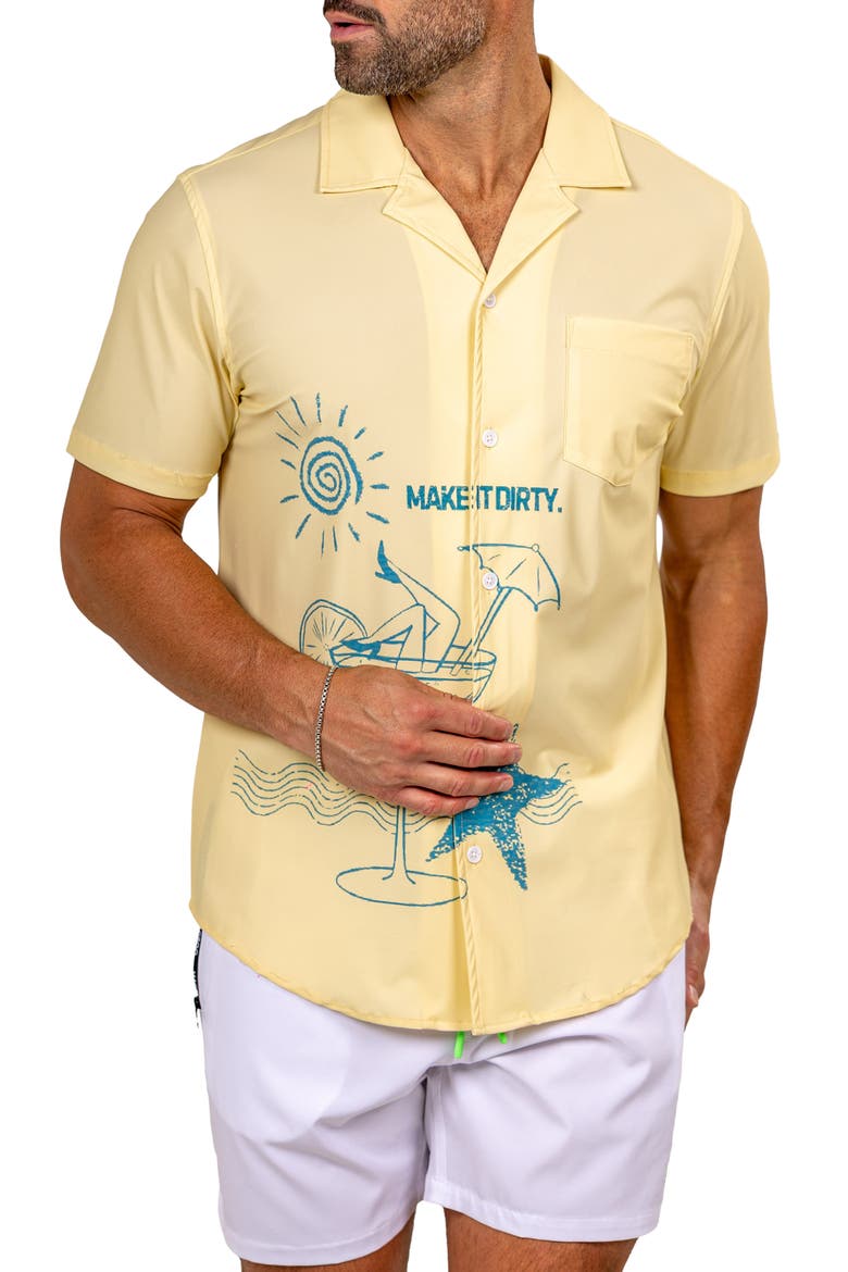 Marthy White Camp Shirt, Alternate, color, YELLOW