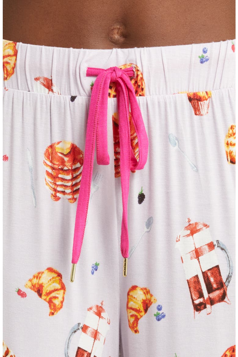 All American Long Sleeve Jersey Pajamas, Alternate, color, BELOVED BREAKFAST