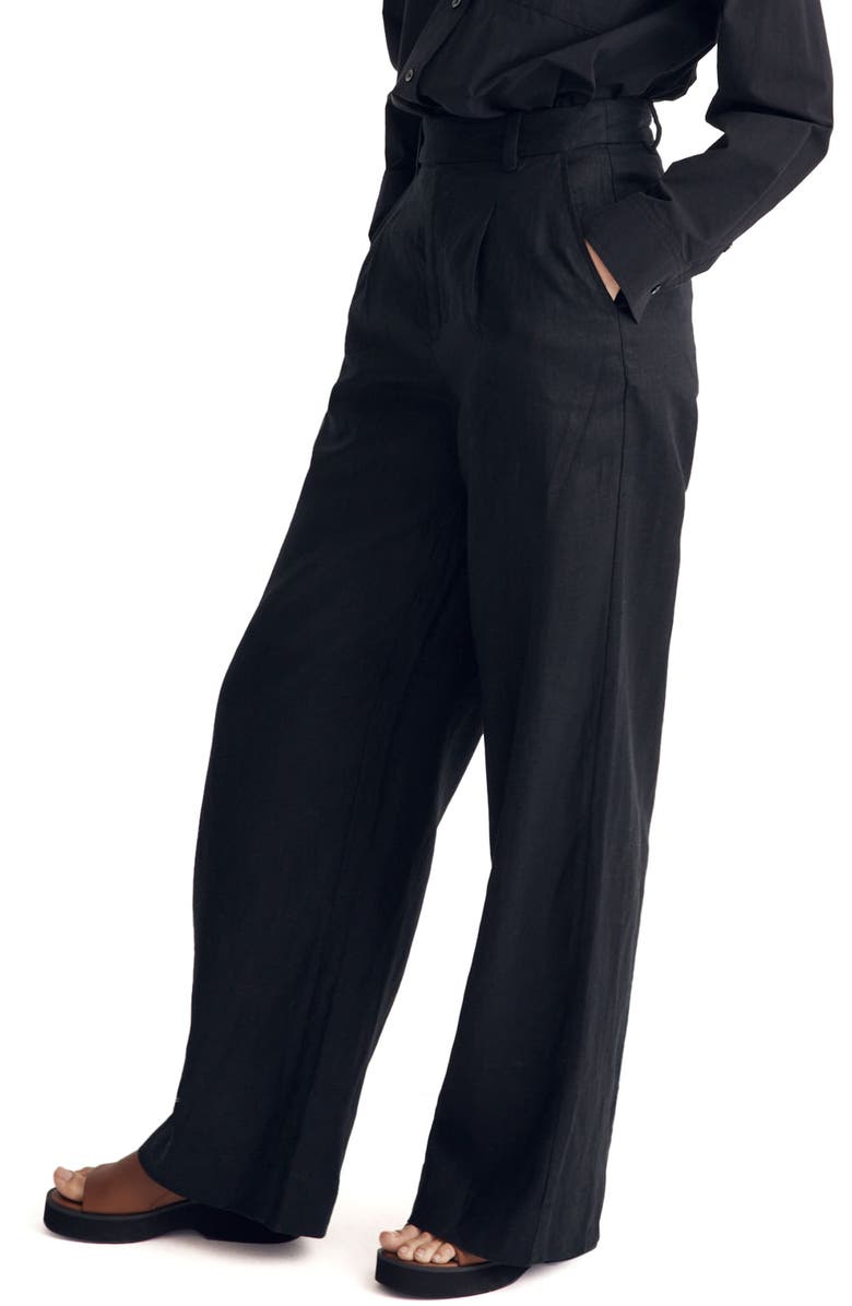 Madewell The Harlow Wide Leg Linen Pants, Alternate, color,