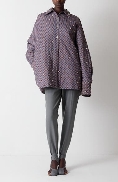 Dries Van Noten Cartan Crystal Embellished Oversize Shirt | Nordstrom