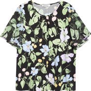 KASPER Contrast Flutter Sleeve Top