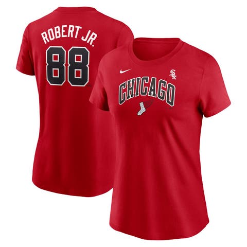 Women's Nike Luis Robert Jr. Red Chicago White Sox 2025 City Connect Fuse Name & Number T-Shirt