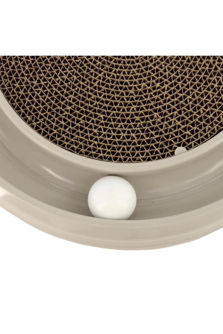 Scratcher Eco, Grey, Cat Toy & Catnip Pack, 15.5 Inches, Round Racetrack, Alternate, color, Gray