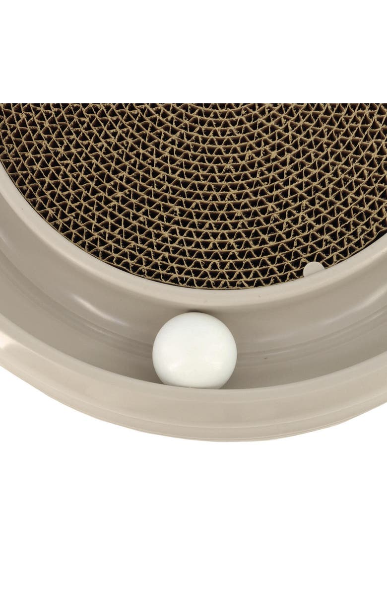 Turbo Scratcher Eco, Grey, Cat Toy & Catnip Pack, 15.5 Inches, Round Racetrack, Alternate, color, Gray