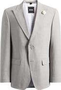 BOSS Hutson Slim Fit Tan Mélange Wool Blend Peak Lapel Sport Coat