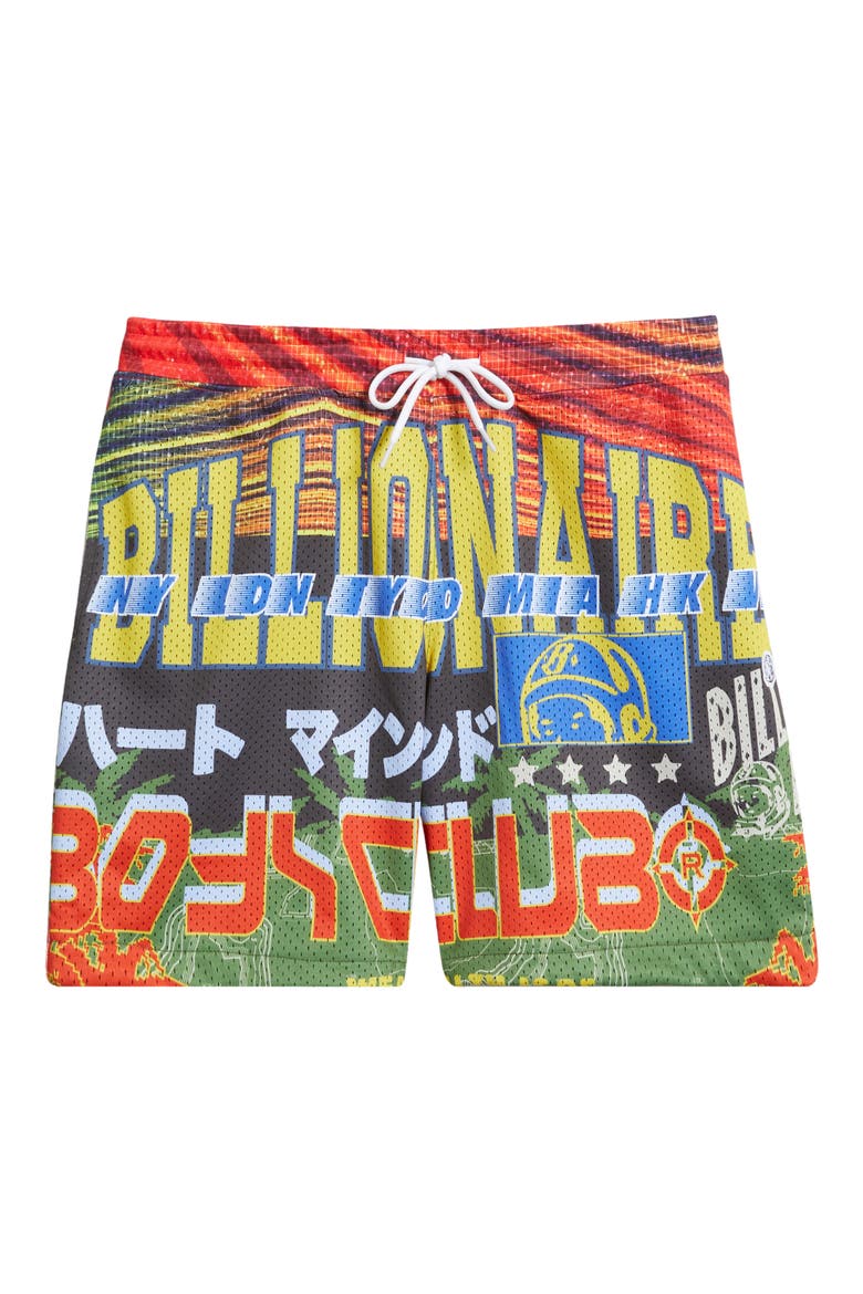 Compass Mesh Drawstring Shorts, Alternate, color, WHITE