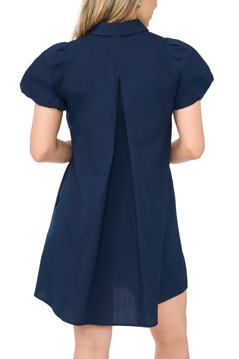 Puff Sleeve A-Line Shirtdress, Alternate, color, CLASSIC NAVY