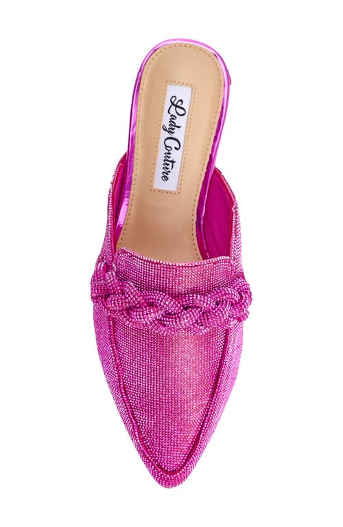 Lady Couture Micro Rhinestone Loafer Mule In Fuchsia