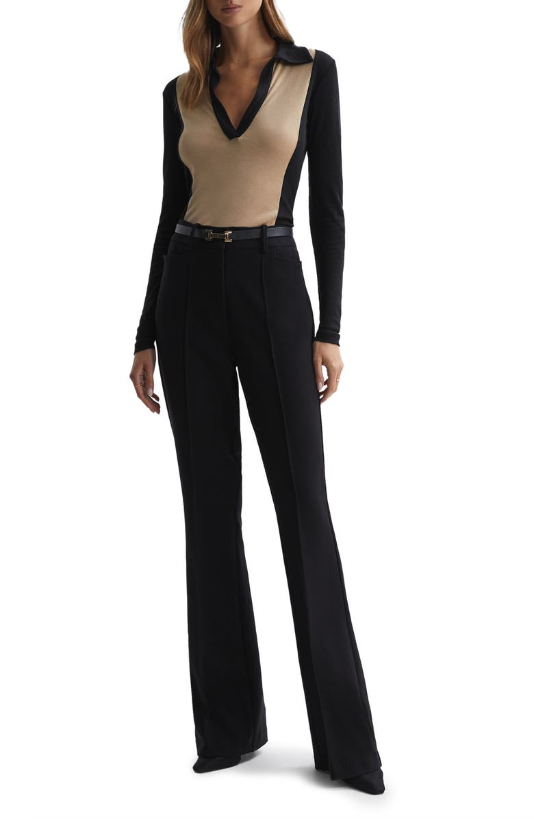 Reiss Eden Colorblock Johnny Collar Top, Alternate, color, 