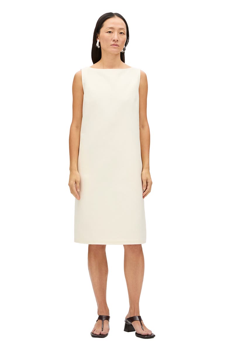 Another Tomorrow Double Face Sheath Dress, Main, color, Cream