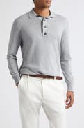 Eleventy Cotton & Cashmere Long Sleeve Polo